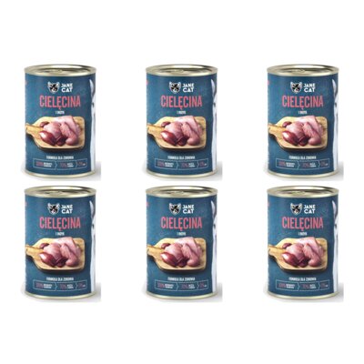 Karma dla kota JANE CAT Cielęcina i indyk 6 x 400 g