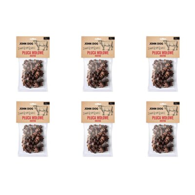 Przysmak dla psa JOHN DOG Płuca wołowe kostka 6 x 150 g