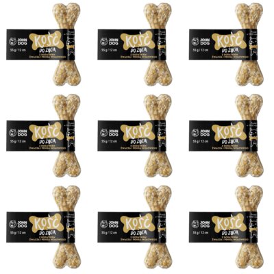 Przysmak dla psa JOHN DOG Kość ze żwaczem i penisem wołowym 9 x 55 g