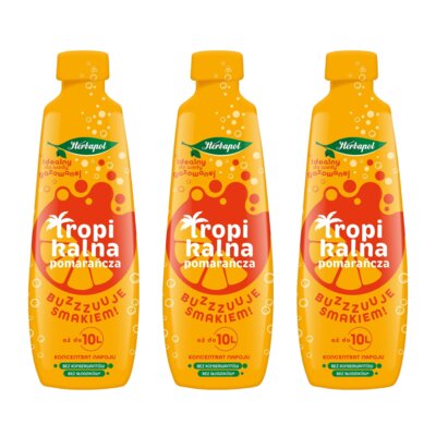 Koncentrat napoju HERBAPOL Tropikalna Pomarańcza 3 x 405 ml