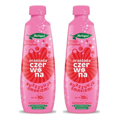 Koncentrat napoju HERBAPOL Oranżada Czerwona 2 x 405 ml