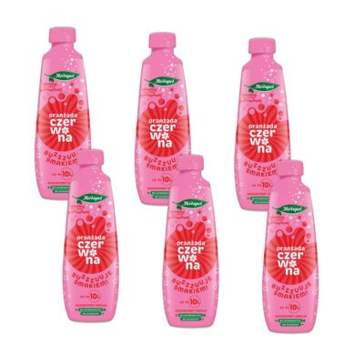 Koncentrat napoju HERBAPOL Oranżada Czerwona 6 x 405 ml