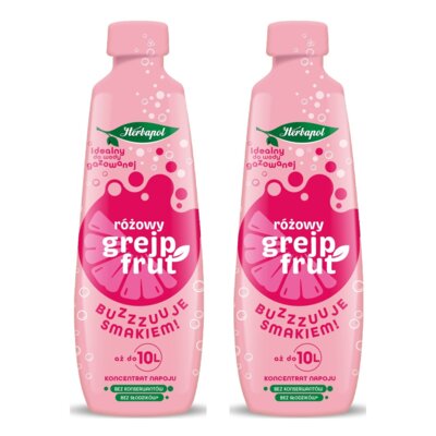 Koncentrat napoju HERBAPOL Różowy Grejpfrut 2 x 405 ml