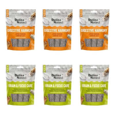 Przysmak dla psa DOLINA NOTECI Smart Chews Digestive Harmony 3 x 100 g + Przysmak dla psa DOLINA NOTECI Smart Chews Brain & Focus Care 3 x 140 g