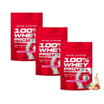 Odżywka białkowa SCITEC NUTRITION Whey Protein Professional Truskawka-biała czekolada (3 x 500 g)
