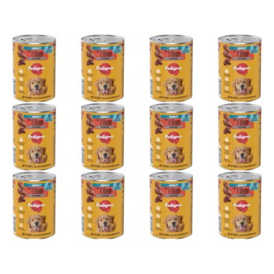 Karma dla psa PEDIGREE Adult 3 rodzaje mięsa 12 x 400 g