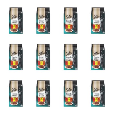 Karma dla kota SHEBA Fresh & Fine z Wołowiną, Kurczakiem i Jagnięciną 72 x 50 g