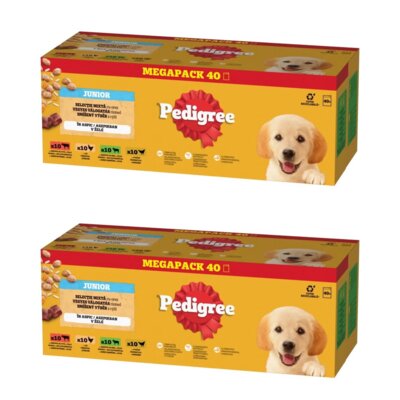 Karma dla psa PEDIGREE Junior Wybór Smaków z Ryżem w Galaretce 80 x 100 g