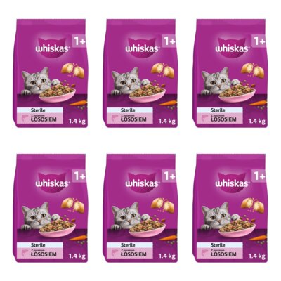 Karma dla kota WHISKAS Sterile Łosoś 6 x 1.4 kg