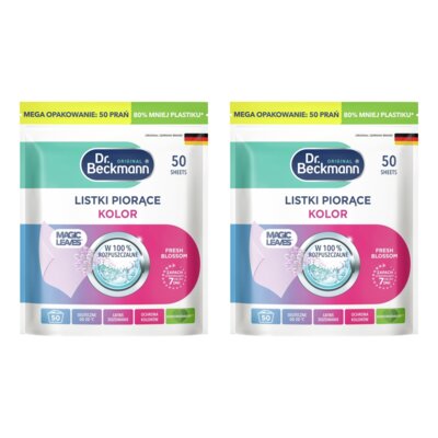 Listki do prania DR BECKMANN Magic Leaves Kolor (100 sztuk)
