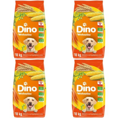Karma dla psa DINO Wołowina 4 x 18 kg