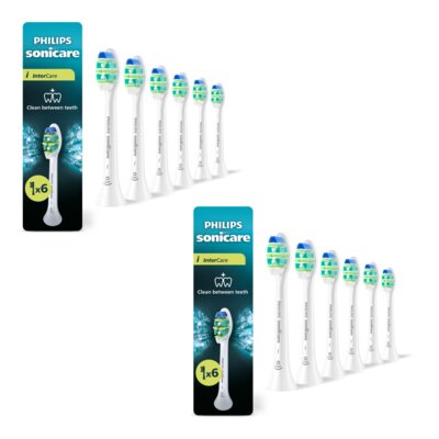 Oryginalna końcówka szczoteczki PHILIPS Sonicare InterCare HX9006/87 Średnio miękkie włókna (12 szt.) (Czyszczenie trudno dostępnych miejsc)