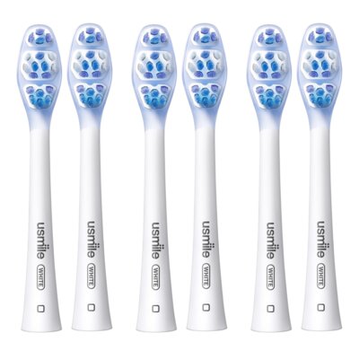 Oryginalna końcówka szczoteczki USMILE Advanced Whitening (6 szt.) (Usuwa płytkę bakteryjną)