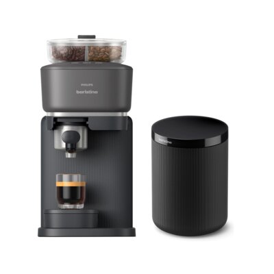 Ekspres PHILIPS Baristina BAR320/60 z zautomatyzowanym procesem mielenia i zaparzania Czarny + Pojemnik na fusy PHILIPS Baristina BAR313 60 Czarny