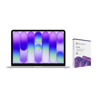Laptop APPLE MacBook Neo 2026 13" Retina A18 Pro 8GB RAM 256GB SSD macOS Srebrny + Program MICROSOFT 365 Family
