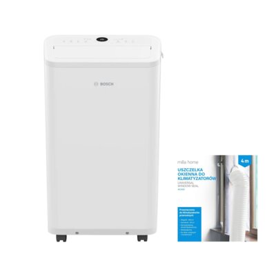Klimatyzator BOSCH Cool 2000 + Uszczelka okienna MILLA HOME do klimatyzatorów przenośnych ACA101