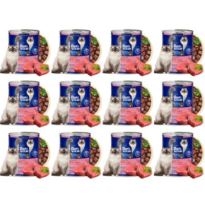 Karma dla kota OPTIVITAL Wołowina 12 x 415 g
