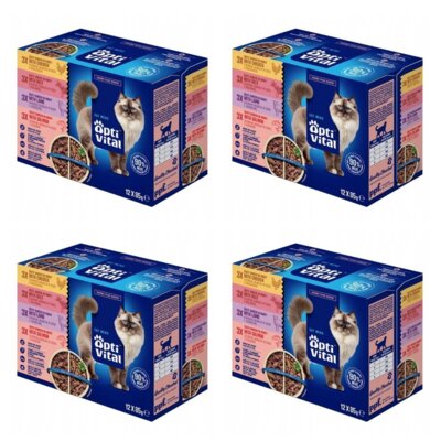 Karma dla kota OPTIVITAL Mix Smaków 48 x 85 g