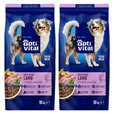 Karma dla psów OPTIVITAL Jagnięcia 2 x 10 kg