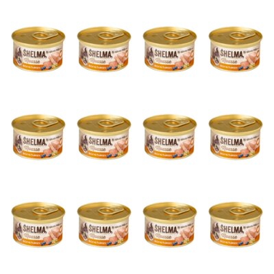 Karma dla kota SHELMA Indyk z jagodą i rokitnikiem 12 x 85 g