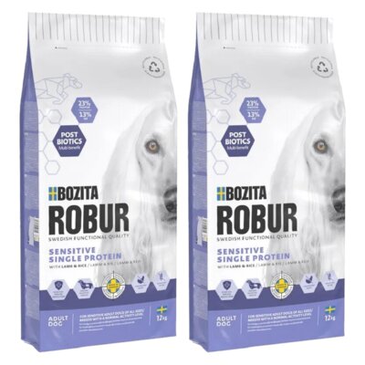 Karma dla psa BOZITA Robur Sensitive & Single Protein Jagnięcina z ryżem 2 x 12 kg