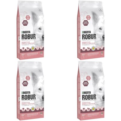 Karma dla psa BOZITA Robur Sensitive & Single Protein Łosoś z ryżem 4 x 12 kg
