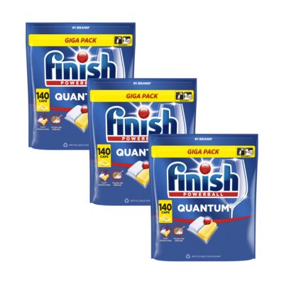 Kapsułki do zmywarki FINISH Powerball Quantum All in 1 Lemon - 420 szt.