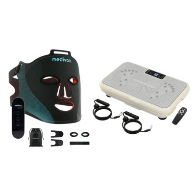 Maska LED MEDIVON Lumi + Platforma wibracyjna MEDIVON Oxya Fit