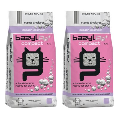 Żwirek dla kota BAZYL Ag+ Compact Lavender 2 x 10 L
