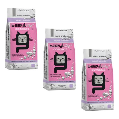 Żwirek dla kota BAZYL Ag+ Compact Lavender 3 x 10 L