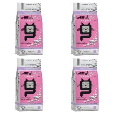 Żwirek dla kota BAZYL Ag+ Compact Lavender 4 x 10 L