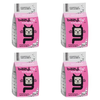 Żwirek dla kota BAZYL Ag+ Compact Baby Powder 4 x 10 L
