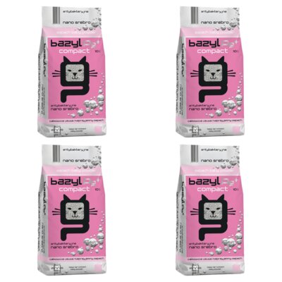 Żwirek dla kota BAZYL Ag+ Compact Baby Powder 4 x 10 L