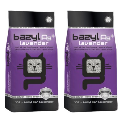 Żwirek dla kota BAZYL Ag+ Lavender 2 x 10 l