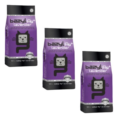 Żwirek dla kota BAZYL Ag+ Lavender 3 x 10 l