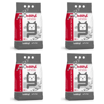 Żwirek dla kota BAZYL Ag+ White 4 x 5 L