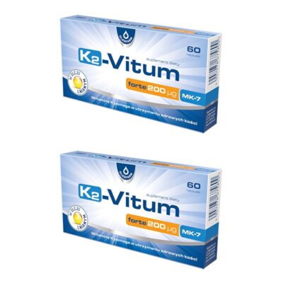 Witamina K2 OLEOFARM K2-Vitum Forte 200 MK-7 (2 x 60 kapsułek)