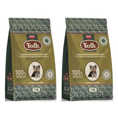 Karma dla psa FOLK Mini Wielkopolska kaczka z królikiem. jabłkiem i majerankiem 2 x 7 kg