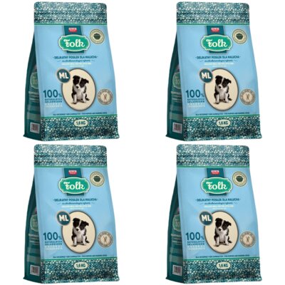 Karma dla psa FOLK Junior M/L Delikatny posiłek dla malucha ze słodkowodnymi rybami 4 x 1.6 kg