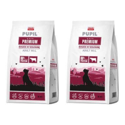 Karma dla psa PUPIL PREMIUM Adult Medium & Large Bogata w wołowinę 2 x 12 kg