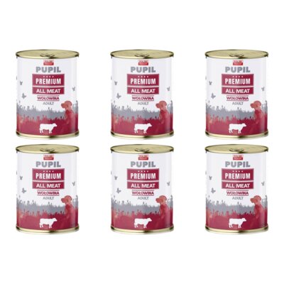 Karma dla psa PUPIL PREMIUM All Meat Adult Wołowina 6 x 800 g