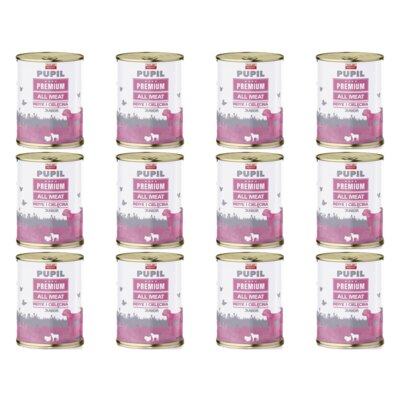 Karma dla psa PUPIL PREMIUM All Meat Junior Indyk i cielęcina 12 x 800 g