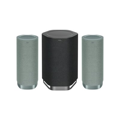 Zestaw stereo z subwoferem TCL Z100 Zielony (2 szt.)+Z100E SW Czarny (1 szt.) Wi-Fi, Bluetooth, Dolby Atmos, Bezprzewodowe połączenie z TV TCL