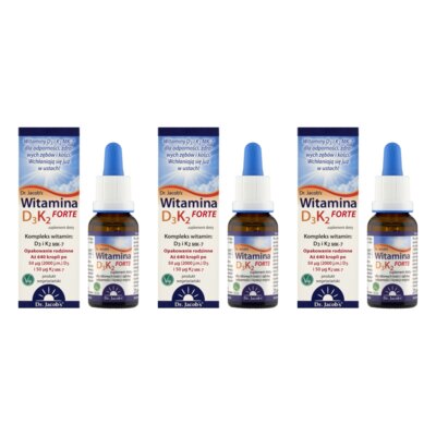 Kompleks witamin DR. JACOB'S D3K2 Forte (3 x 20 ml)