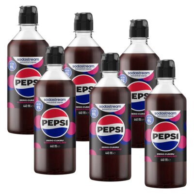 Syrop SODASTREAM Pepsi Zero Cukru Malinowy 6 x 440 ml