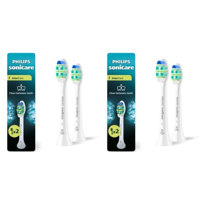 Oryginalna końcówka szczoteczki PHILIPS Sonicare InterCare HX9002/87 Średnio miękkie włókna (4 szt.) (Czyszczenie trudno dostępnych miejsc)