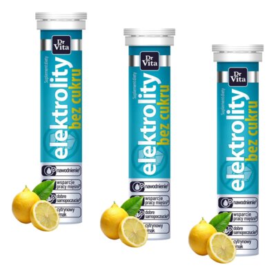 Elektrolity DR VITA Bez cukru Cytrynowy (60 tabletek)