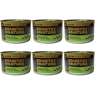 Karma dla psa COUNTRY & NATURE Kaczka z burakiem i jabłkiem 6 x 410 g