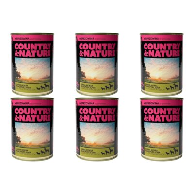 Karma dla psa COUNTRY & NATURE Wieprzowina ze szpinakiem 6 x 850 g