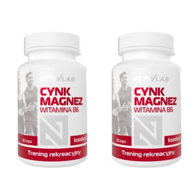 Kompleks witamin i minerałów ACTIVLAB Cynk + Magnez + Witamina B6 (2 x 30 kapsułek)